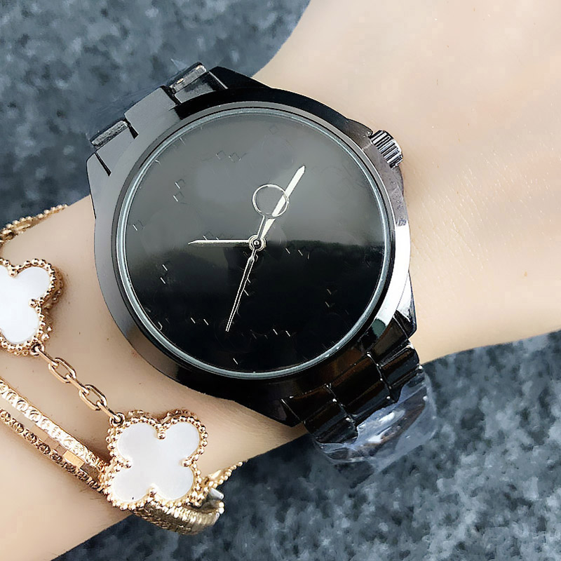 

Brand quartz wrist Watch for Women Girl with metal steel band Watches G41, Black