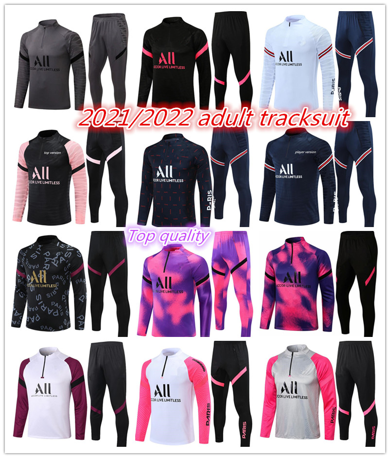 

2021 2022 paris adult tracksuit messi soccer tracksuits Survetement 21 22 chandal futbol MBAPPE football jacket away the third training suit, 15