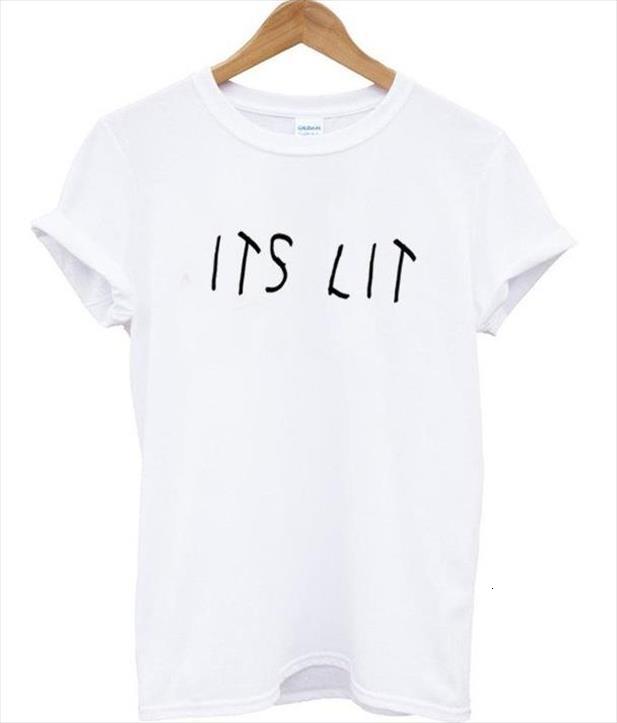 

its lit letters print men mens t shirt cotton casual funny for lady tee hipster drop ship z 706, White;black