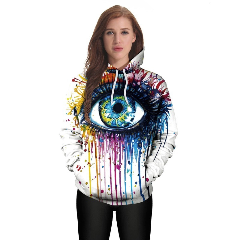 

2021 Fashion Streetwear Big Eye Printed Oversized Hoodie Women Sweatshirt Pullover Casual Autumn Hoddies for Teens Clothing Nhvn, Style