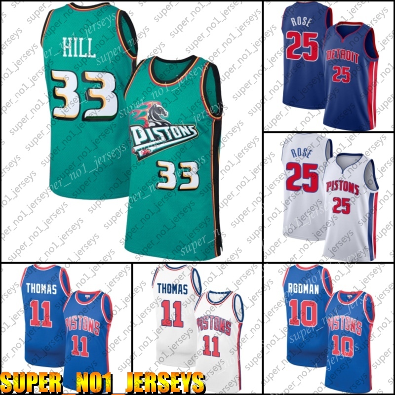 

throwback Isiah 11 Thomas Dennis 10 Rodman basketball jersey Cade Grant Cunningham Hill jerseys