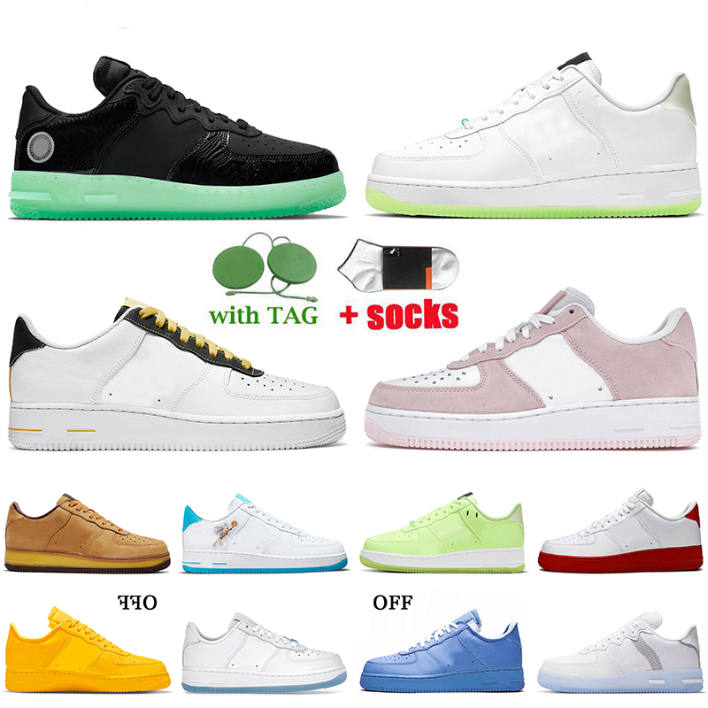 

NIK AirForce One Women Mens Running Shoes Travis Scott Toon Squad White Red Sole N354 Air Force 1 Trainers LX UV Reactive Light Bone MCA University Blue Sneakers, A5 all-star 36-45