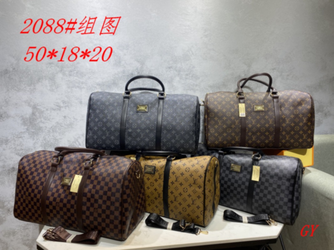 

2021 Newest Classic Style Brand Designer Luggage Handbag LV LOUIS VITTON Travel Bags Totes Bags Unisex Duffel Bags 2088, Golden;silver