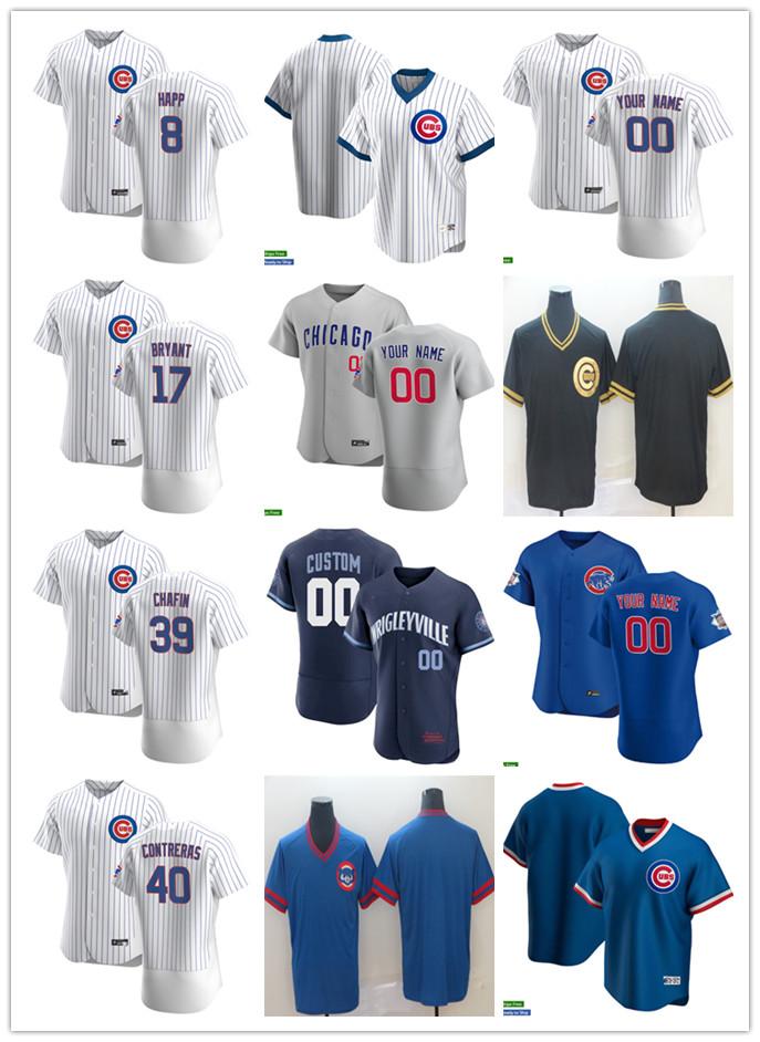 

2021 City Navy Men Women Youth 17 Kris Bryant 39 Andrew Chafin 40 Willson Contreras 8 Ian Happ custom Baseball Jersey Blank blue White grey, Colour