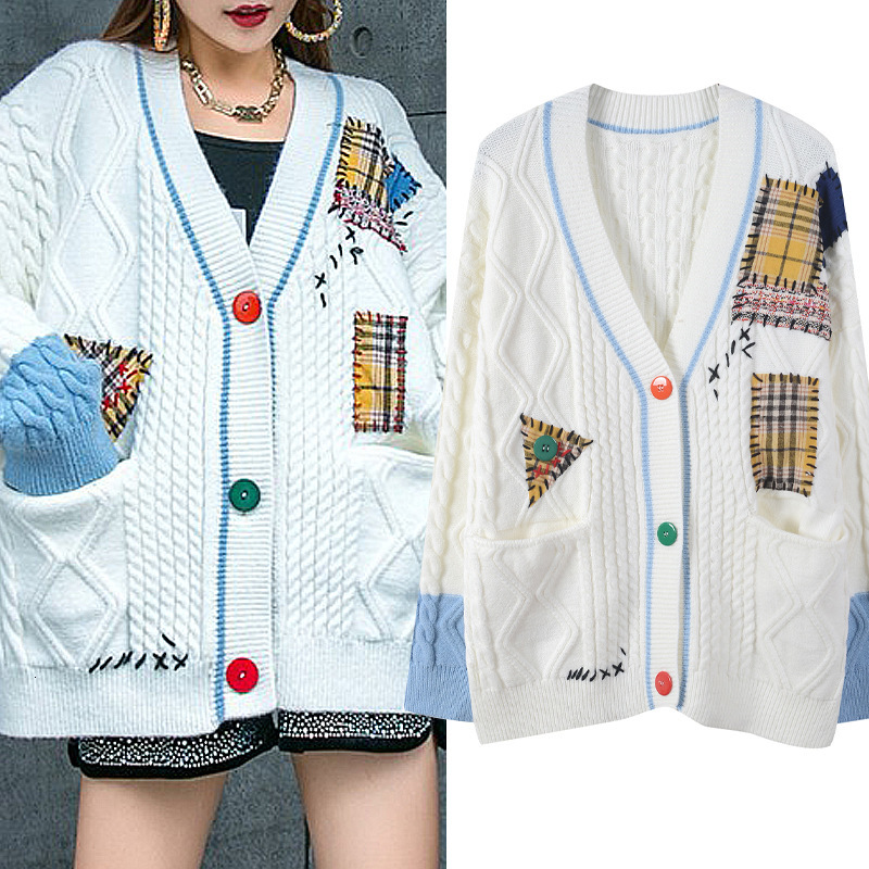 

Women's Jackets appliances oversized cardigans cleavage on v single loose breasted outwear jumper sweaters long casual sleeve tops OP94, 1# shoe box