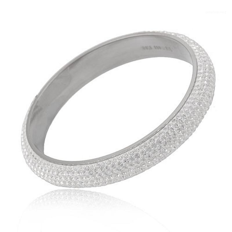 

Row Crystal Fashion Jewelry Stainless Steel Bangles For Women Bangle
