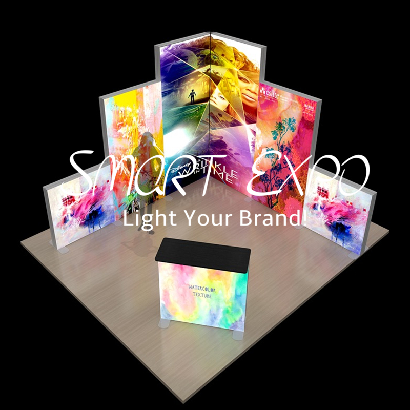 Advertising Display 10ft Trade Fair Light Box Sign Banner with Custom Print Travel Bag-image-702552438