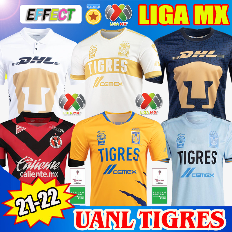 

2021 2022 NAUL Tigres Soccer Jerseys GIGNAC 20 21 22 Home Away Third 7 Stars VARGAS World Cup Monterrey Camiseta de Futbol UNAM LIGA MX Top Thailand Football Shirts, Tigres 20 21 home no patch