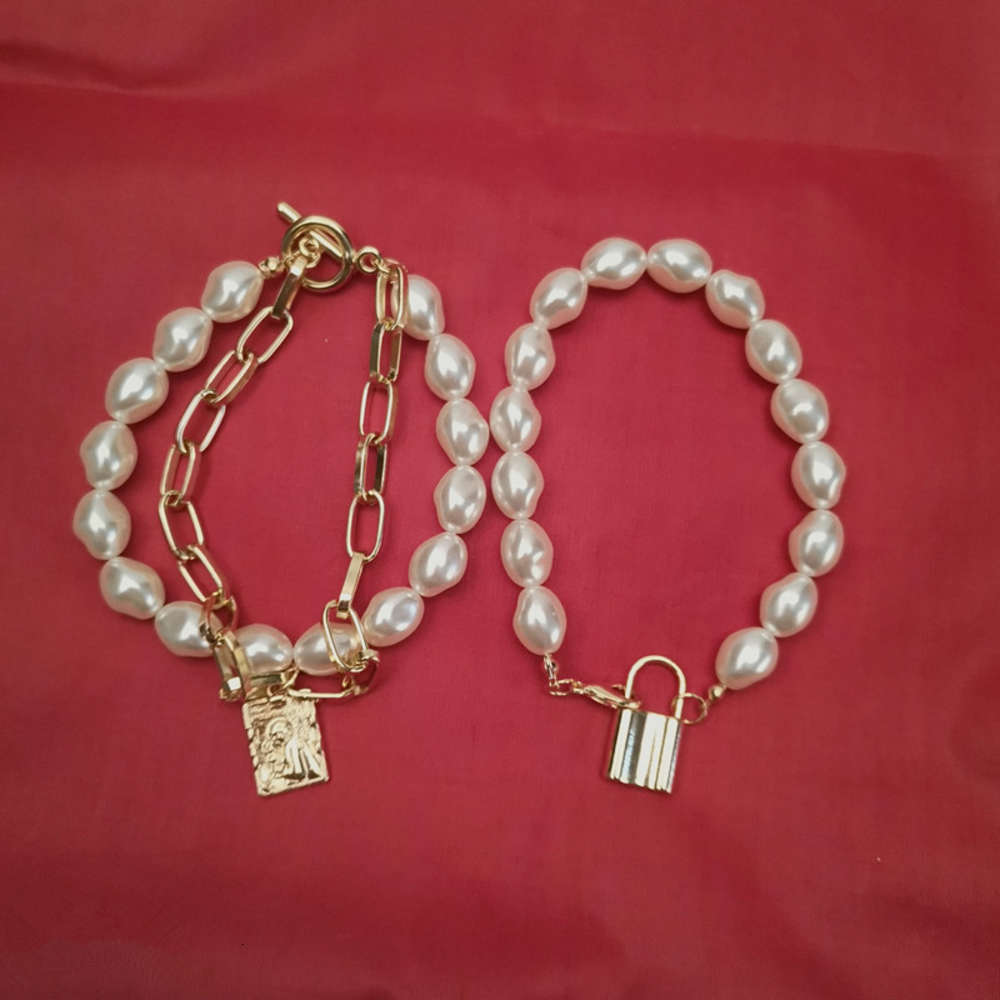 

bracelet Accessories hip hop punk lock Baroque fashion generous personality cool temperament Bracelet, Golden;silver