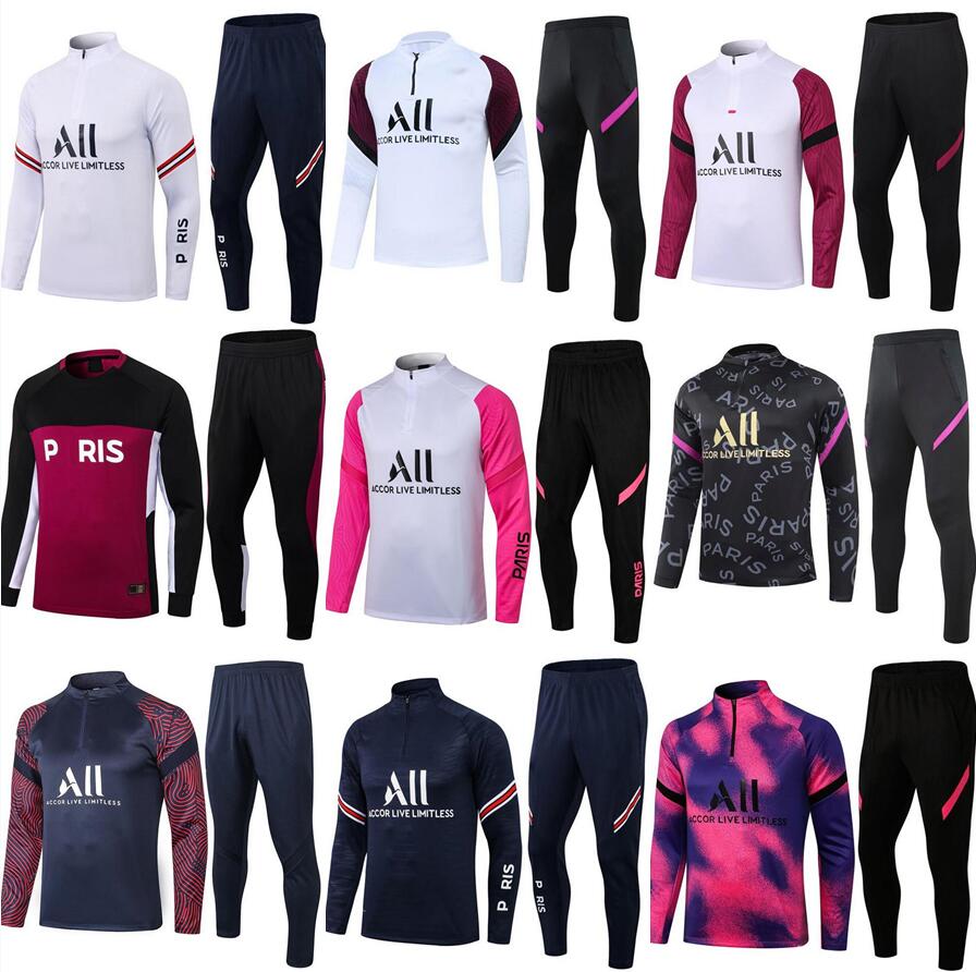 

2021 2022 MESSI Tracksuit Men Football Training Suits 21 22 Soccer MBAPPE PARIS Survetement Maillots de Foot Enfants Kids Chandal Kit, Yellow