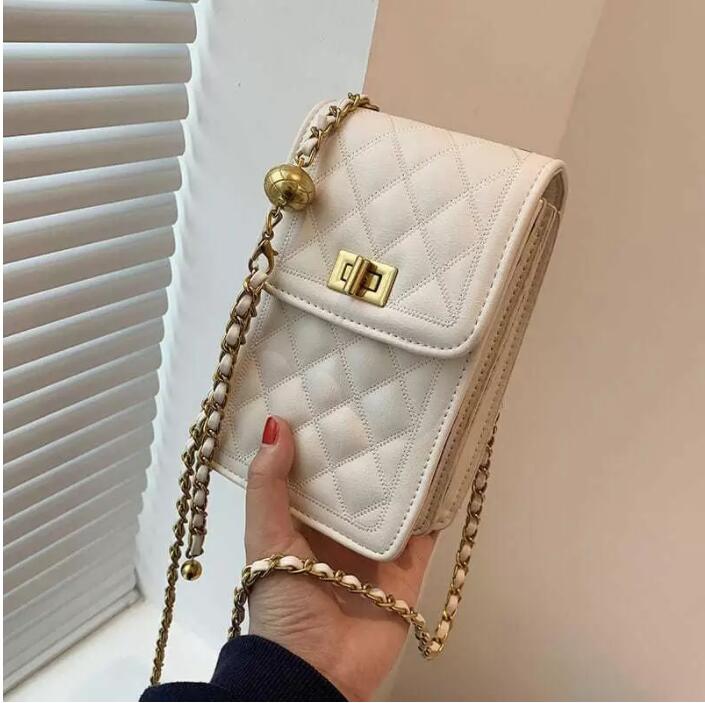 

Quilted Small Leather Bag Chains Crossbody Mobile Phone Bags Mini Purses And Handbags For Women Messenger Satchels Pocket Shoulder, Red