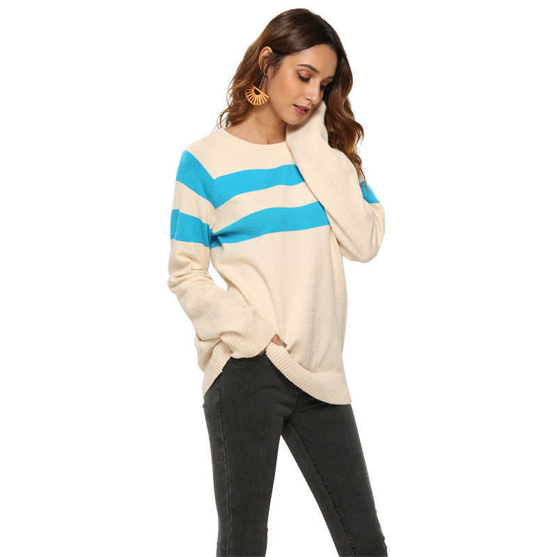 

Long Sleeve O-neck Thin Knitted Pullovers Women Fashion Striped Vintage Office Lady Casual Streetwear Elegant Pullover Tops 210608, Green