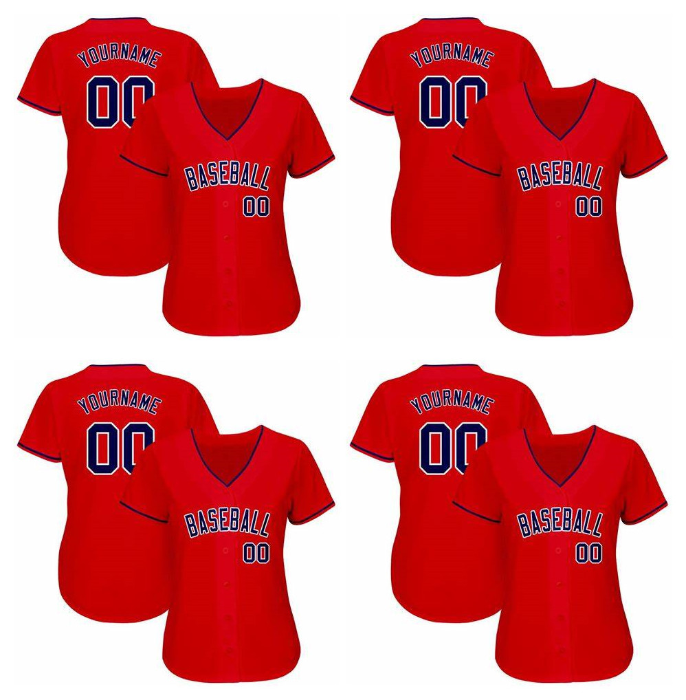

Custom Women red Baseball Jersey 5465445, Men size s-4l