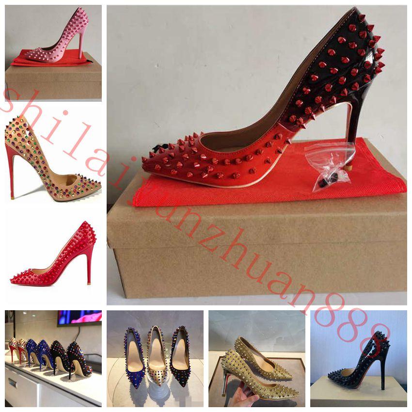 

Red Bottom High Heels White Rivets Patent Leather High-heeled Women Shallow Mouth High Heel Pumps 12 10 8c Vdb Size 5 14 LOUBOUTIN CHRISTIAN, Blue
