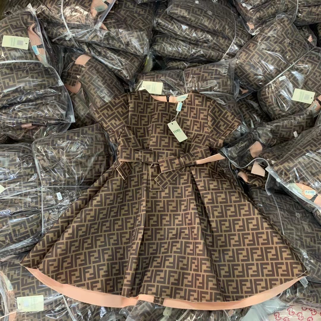 

designer girl dress brown baby girl fashion princess wed flower dresses 90-160 cm toddler kid clothe sets 2022, Red;yellow