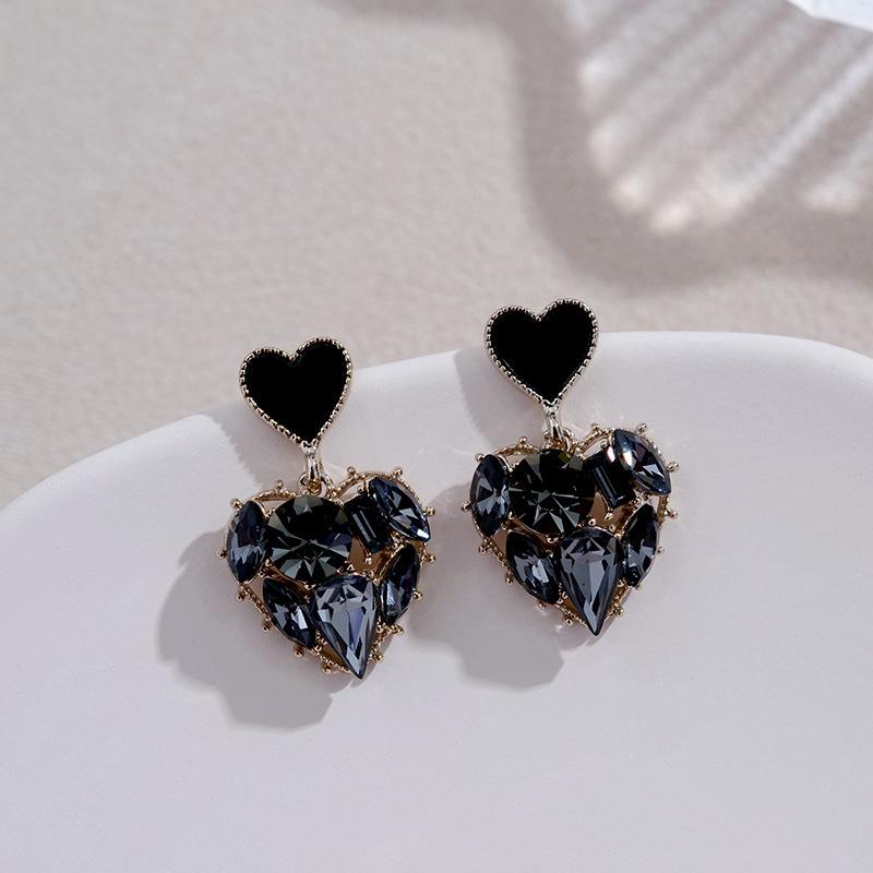 

Stud The Fashion Grey Love Earrings For 2021 Are Suitable Sweet Jewelry Women, Golden;silver
