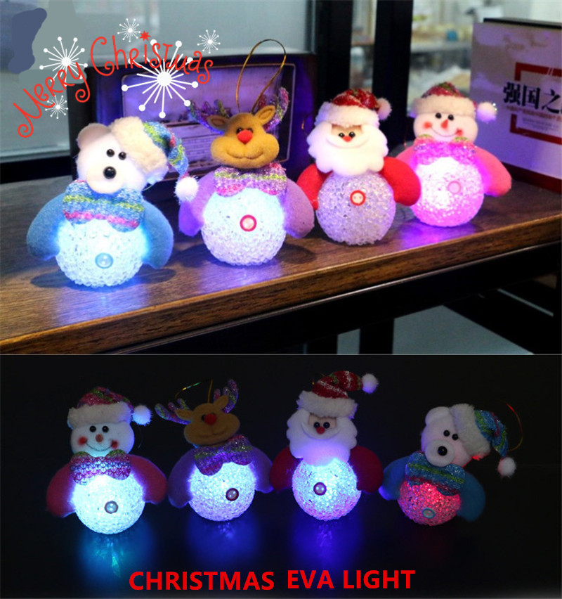 

LED Snowman Deer Bear Christmas Decoration flash luminous lighted Santa Claus ornaments for Christmas tree and Christmas decoration gifts