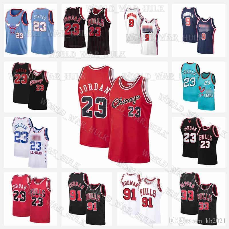 

NCAA 23 Michael MJ Chicago 91 Dennis Rodman Bulls Jersey 33 Scottie Pippen North Carolina Zach 8 LaVine Basketball Jerseys, Black;red