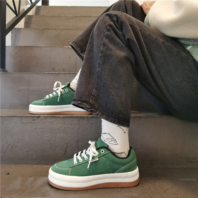 

Japanese Green Spring Beautiful Round Head Sports Shoes Harajuku Student Lolita Running Little White Fashion Women's Tennis Platform 9v2d, Beige.