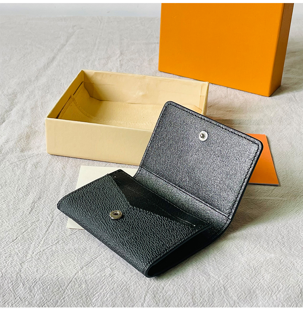 

Wallets Top Quality Luxury Holders Designer Genuine Leather Credit Card Cover Business Clip With Box For women Men bags, Black flower