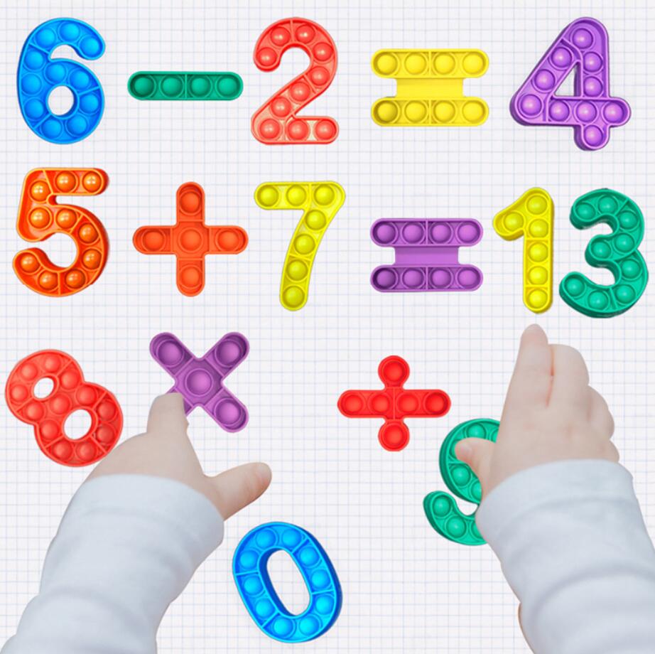 

Number 0-9 Stress Relieve Toys Bubble Push Simple Dimple Fidget Kids Toys Silicone Autism Child Anti Stress Toy gift