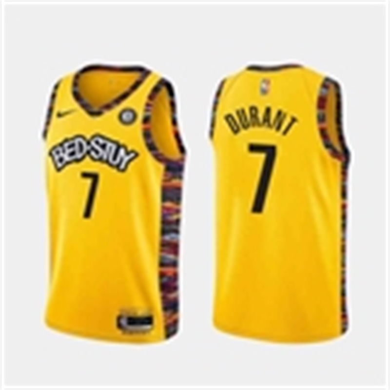 

Sublimation Men's Yellow Bed Stuy #7 Kevin Durant 2020 Jersey, Picture show