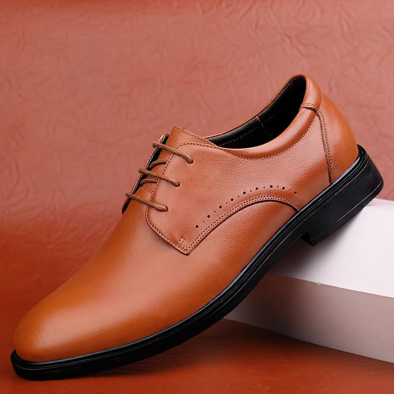 

Dress Shoes Men Genuine Leather Business Vintage Retro Office Formal Party Wedding Oxford Shoe Mens, Black
