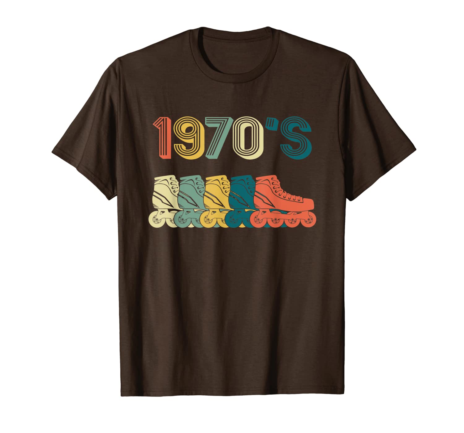 

roller skate t-shirt skating 70s retro shirt gift, White;black