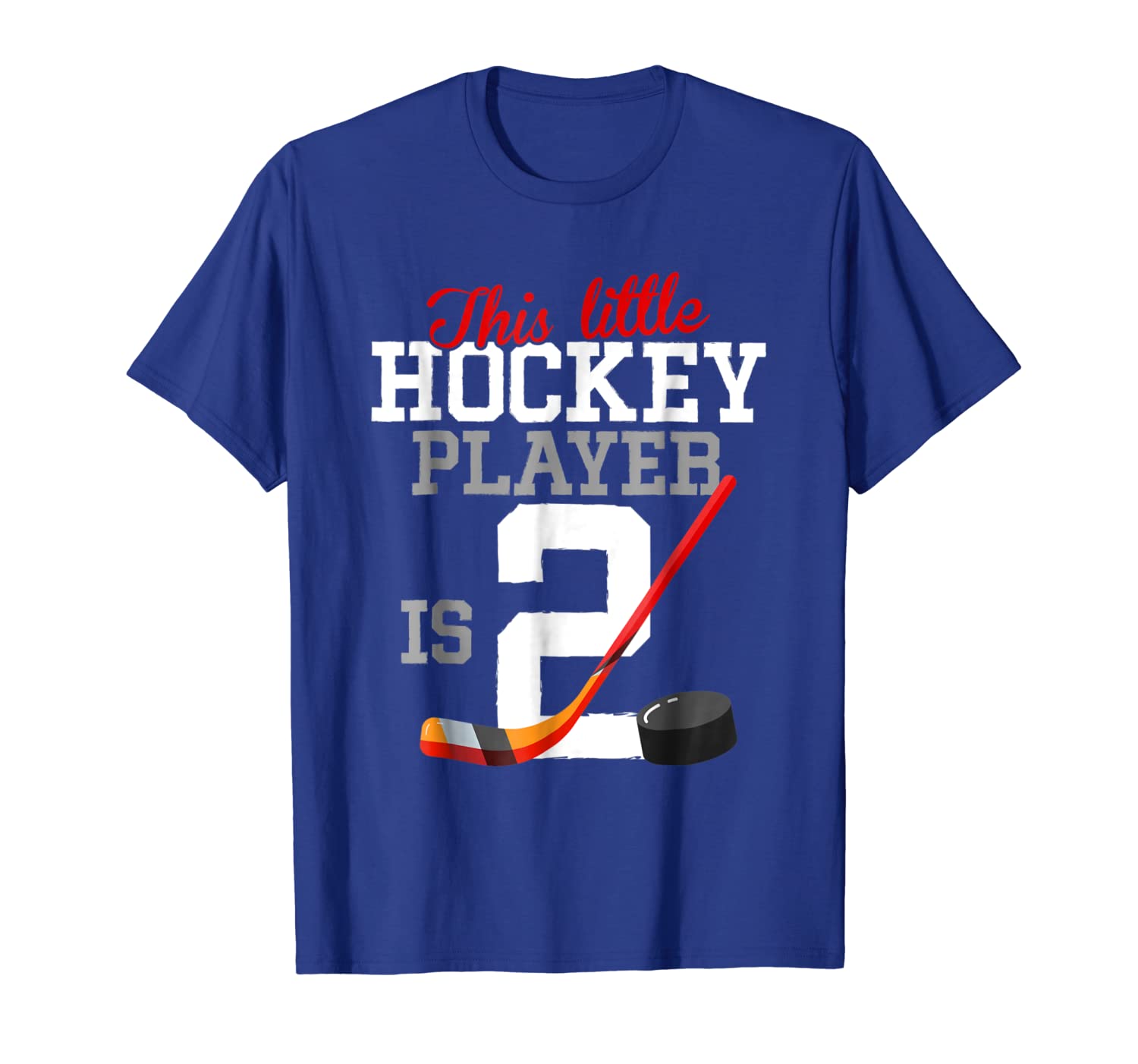 

This Little Hockey Player is 2 T-shirt Just Hit Birthday, White;black