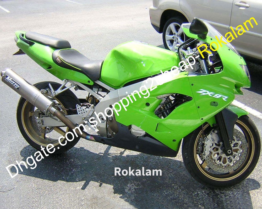 Kit de carénage populaire pour Kawasaki NINJA ZX9R 98 99 ZX 9R ZX-9R 9 R 1998 1999 Carrosserie Carénages de moto Vert Noir (moulage par injection