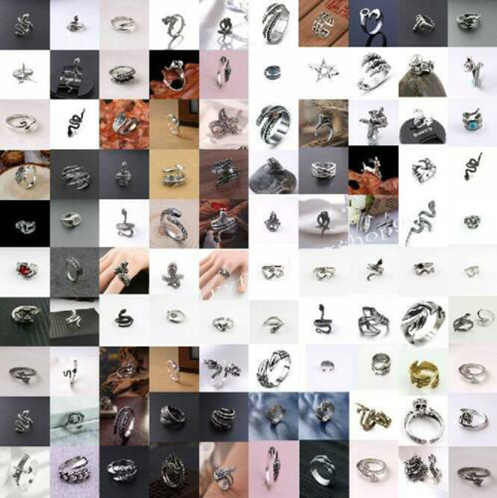 

Europe America Men Women Stainless Steel Band Rings Animal Snake Claw Dragon Skull Opening Adjustable Punk Hip Hop Jewelry