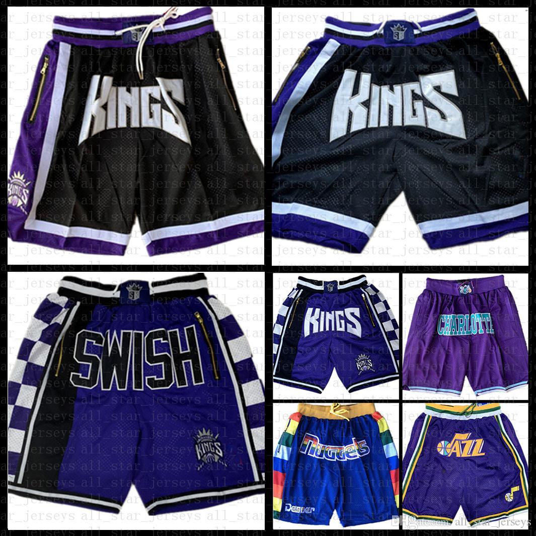 

Sacramento King Basketball Shorts Minnesota Timberwolves Just DON Indiana Pacers Pocket Phoenix Suns Shorts, Black;red