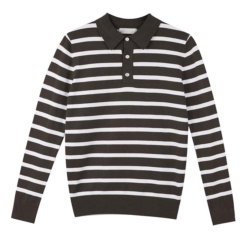 

Men's Sweaters Men 2022 Autumn Winter Fashion Striped Knitted Tops Slim Fit Warm Lapel Jumpers Male Casual Bottoming Sweater W992, White;black
