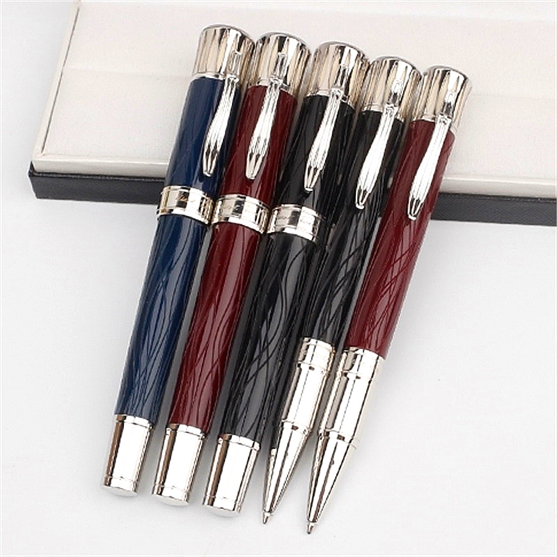 

Limited Edition luxury signature red blue red ballpoint roller ball pens literary magnate style big holder write fluent pens for christmas gifts, As picture