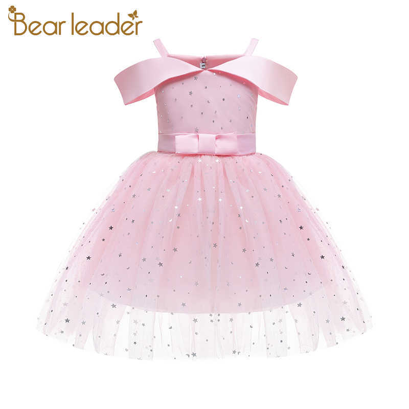 

Bear Leader Girls Summer Mesh Patchwork Princess Dress Baby Girls Star Sequins Cute Ball Gown Kids Sleeveless Party Suits 210708, Ah793pink