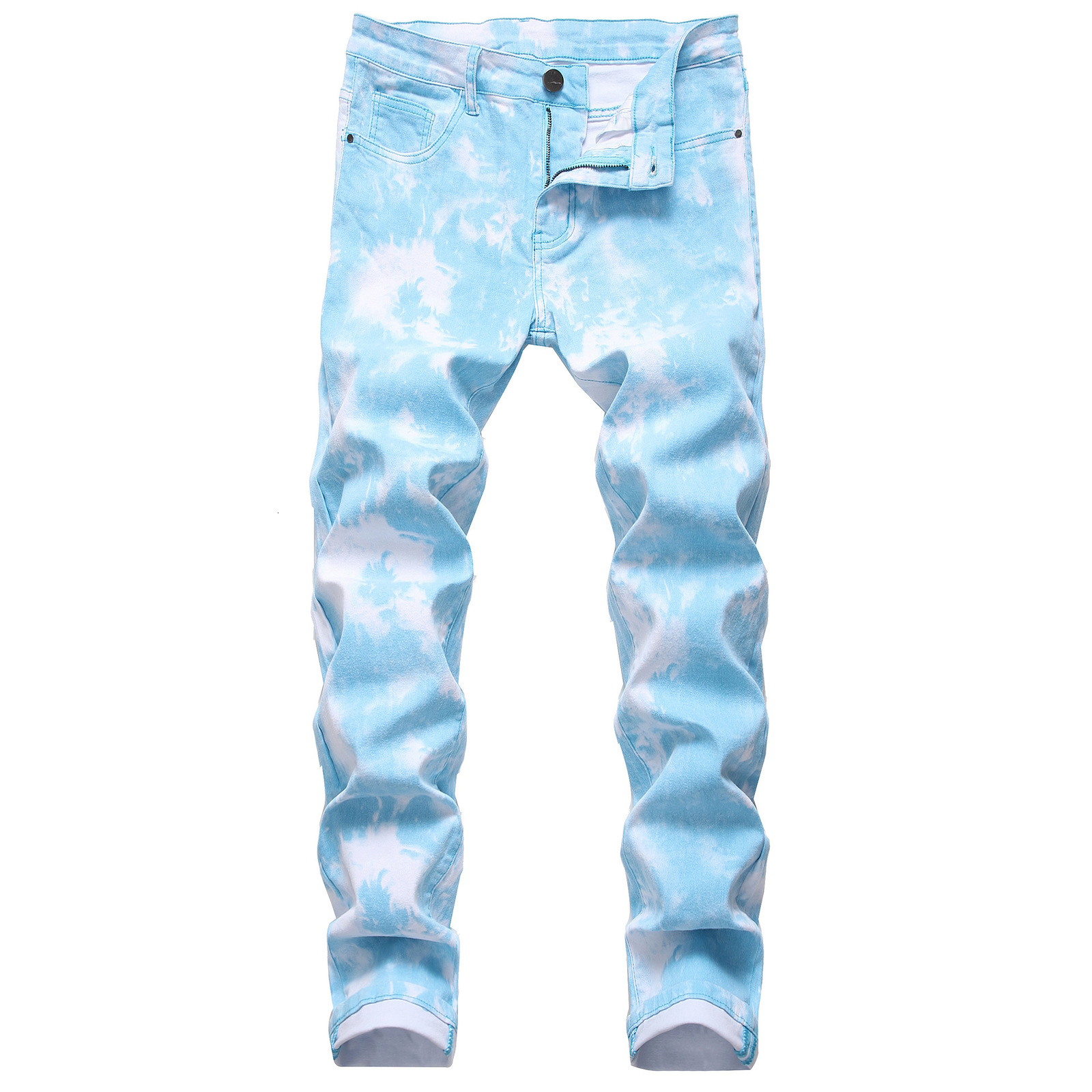 

2021 Fashion Men's Jean Stretch Slim Fit Colorful Trousers Streetwear Casual Men Tie Dye Ny Denim Punk Pants Plus Size Jeans Uomo Rsyc, 813-6