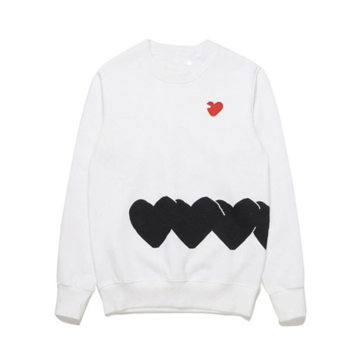 

Top quality autumn winter heart-shaped printed round neck Pullover for men and women couples, Black