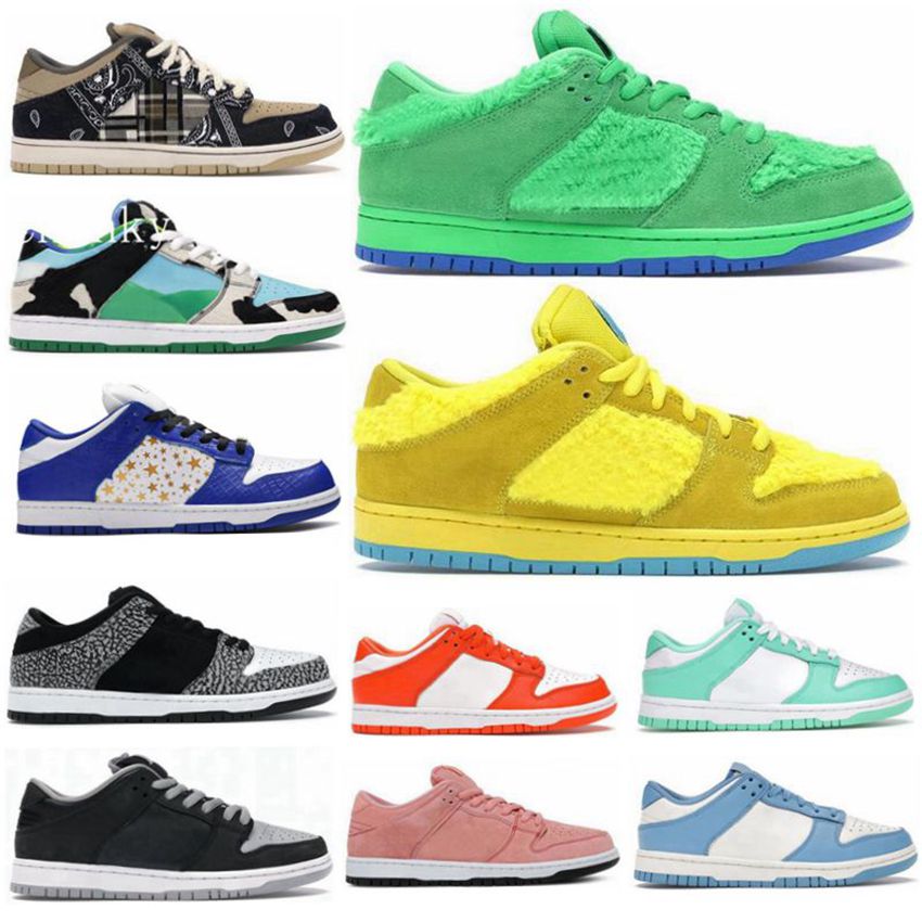 2022 Chaussures décontractées de grande taille pour hommes femmes panda noir blanc rose chuchoter gris brouillard médium curry unc syracuse unive
