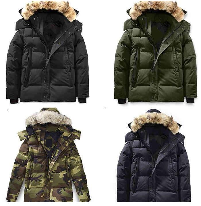 

Winter Fourrure Down Parka Homme Jassen Chaquetas Outerwear Wolf Fur Hooded Fourrure Manteau Wyndham Canada Down Jacket Coat Hiver Doudoune DH, Black
