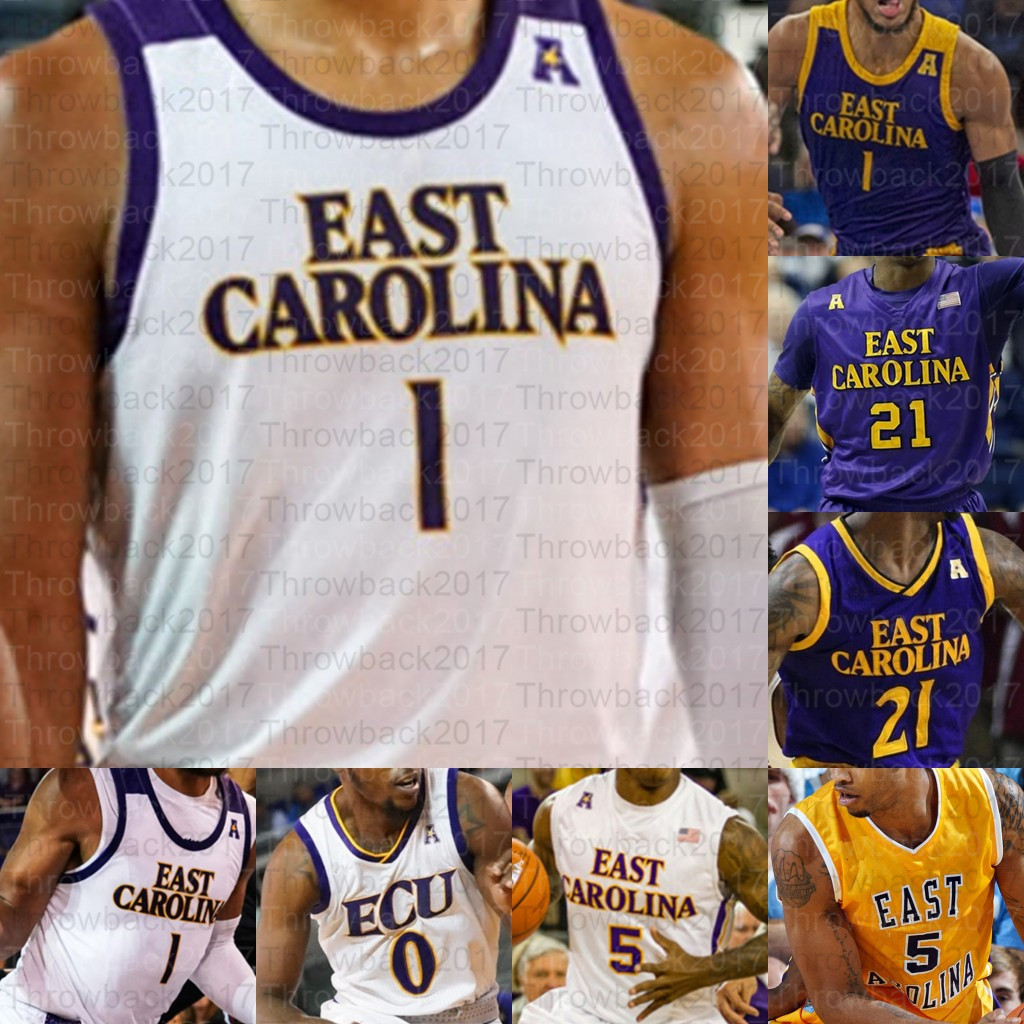 

Custom East Carolina ECU Pirates Basketball jerseys Jayden Gardner Newton Seth LeDay Brandon Suggs J.J. Miles Edwards, Purple ii