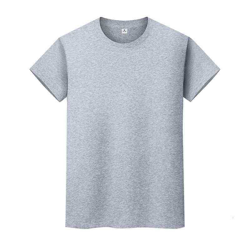

men and women round neck solid color T-shirt summer cotton bottoming short-sleeved half-sleeved HKVAi