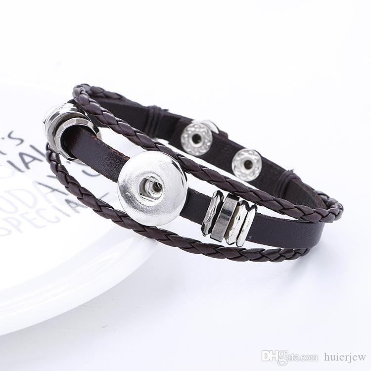 

Pretty Jewelry Designer Stretch Snap Buttons Jewelry Cheap Charm Bracelets Silver Ginger Infinity Mens Leather Bracelets, Golden;silver