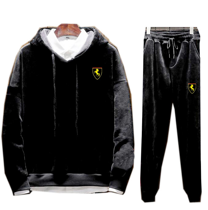 

Mens Velour Velvet Sport Sweatshirt Tracksuit Track Suit Outwear 2PC Jacket Coat Pants Trousers Sets Outfits, Black