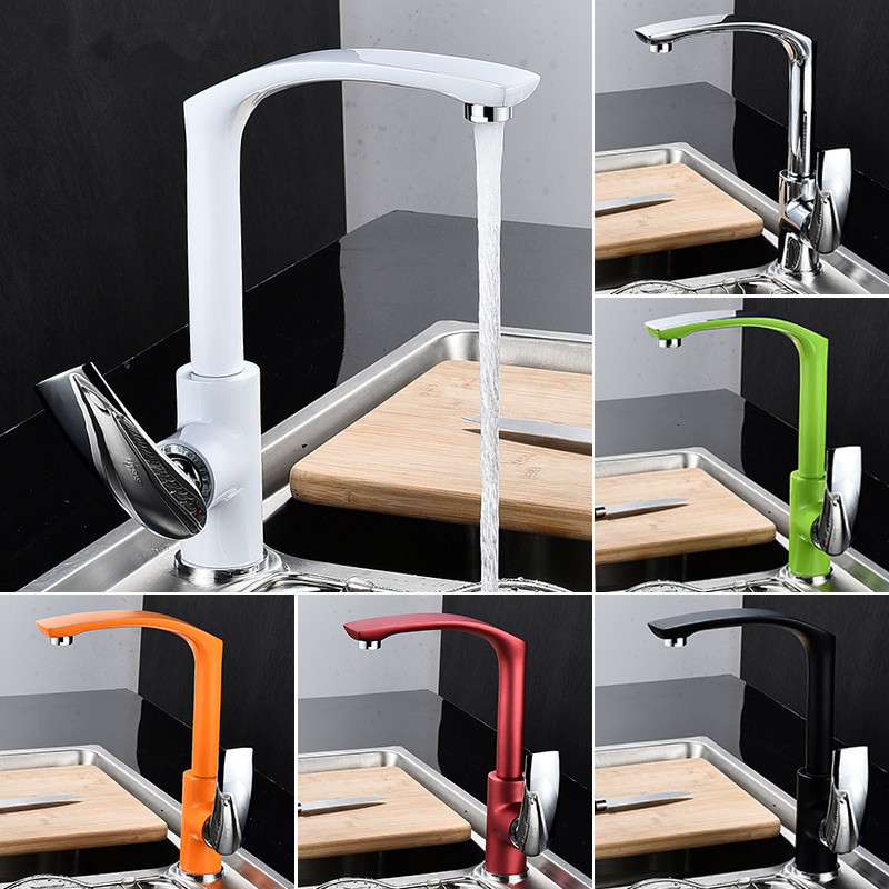 

2021 New Kitchen Swivel Brass Bathroom Tall Faucet Basin Mixer Black/chrome/gold/green/red/orange Sink Tap R9di