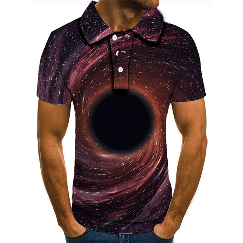 

Glorious Black Hole 3D Printing T-shirt Visual Impact Party Shirt Punk Gothic Round Neck High Quality American Muscle Style Short Sleeve, White;black
