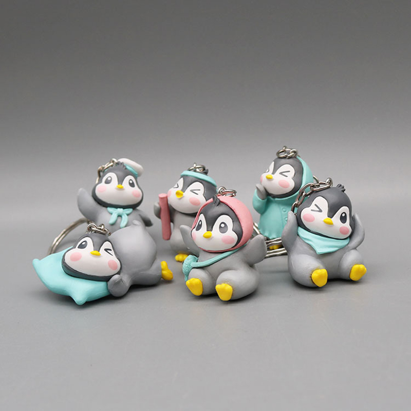 

10Pieces/Lot cs Fun little penguin doll keychain creative cartoon small animal student bag accessory pendant activity small gift