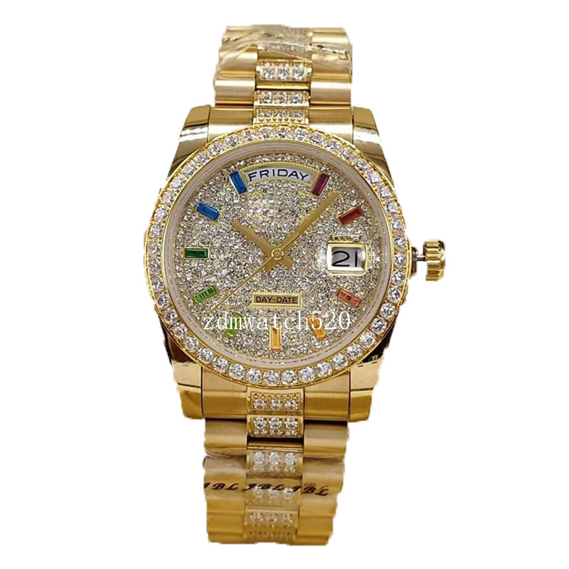

fashionable women's 36mm diamond watch day-date stainless steel folding buckle Ladies automatic mechanical sport waterproof watches wristwatch business bracelet, Nude