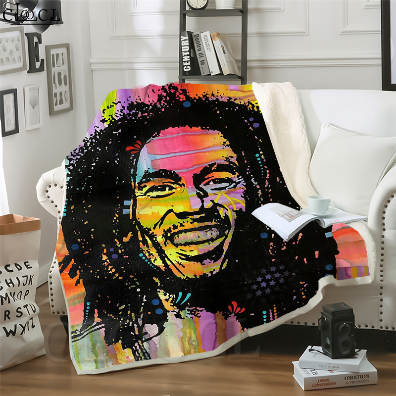 

CLOOCL Reggae Singer Bob Marley 3D Print Harajuku Air Conditioning Blanket Sofa Teens Bedding Throw Blanket Plush Quilt