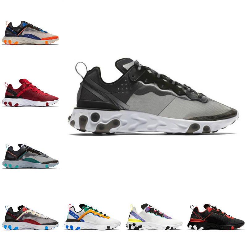 

2021 New React Vision Element 55 87 Chaussures Running Shoes For Men Women Barely Volt Honeycom Bred Mens Womens Trainers Sports Sneakers