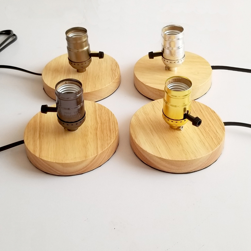 

Table Lamps Vintage American Country Retro Style Desktop Decoration Solid Wood Aluminum Material E27 Base Light Holder